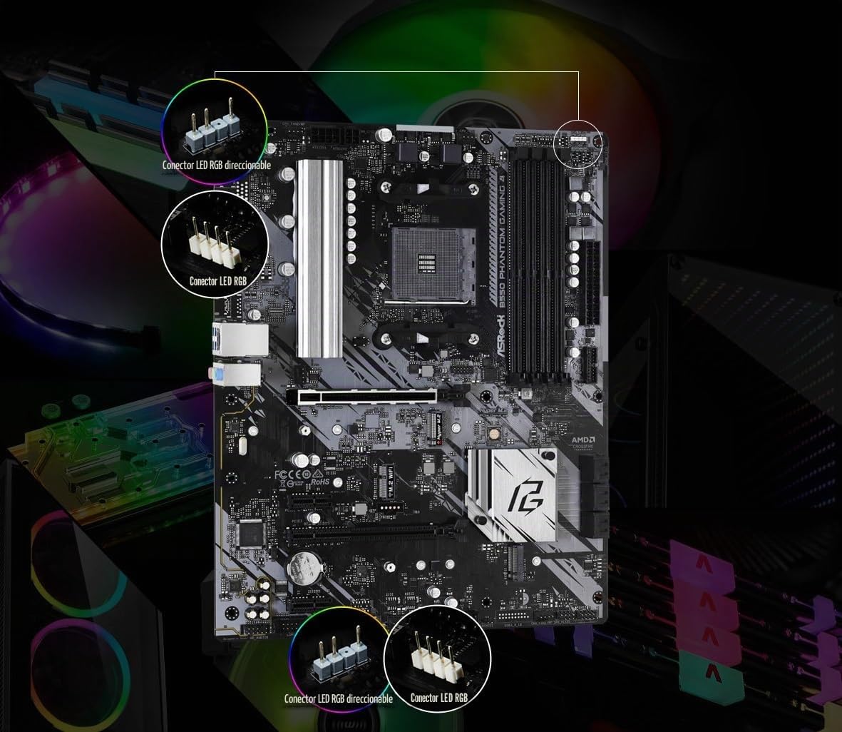 Asrock B550 Phantom Gaming 4 AM4 DDR4 Retail : Amazon.es: Informática